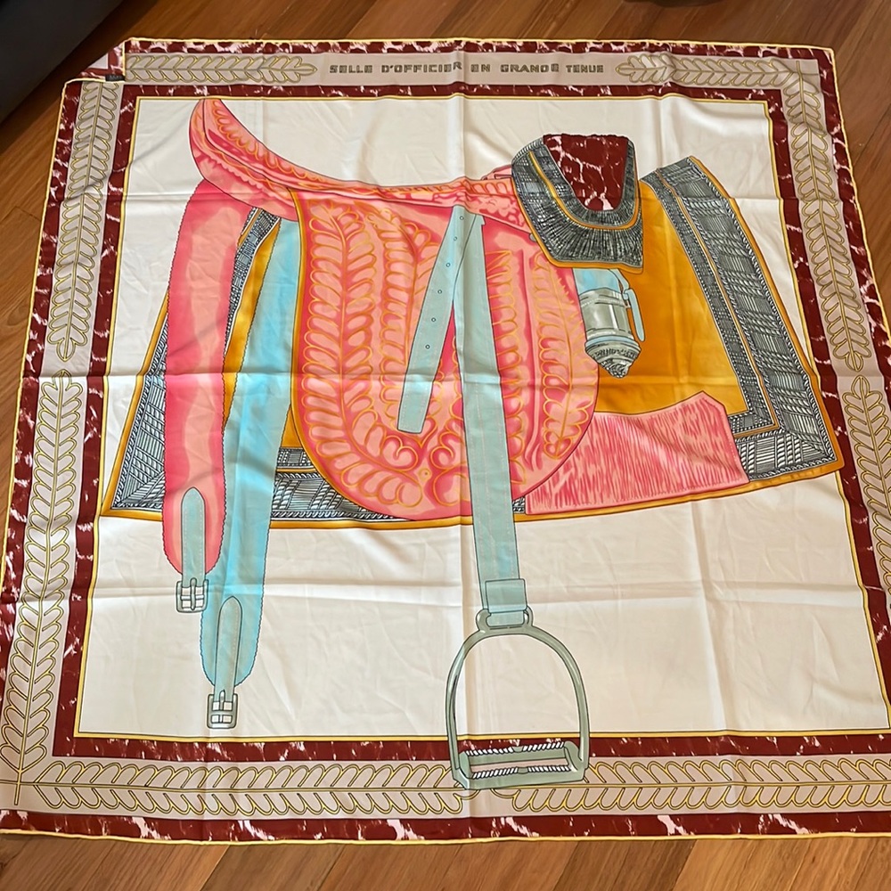 Hermes’ style silk vintage scarf